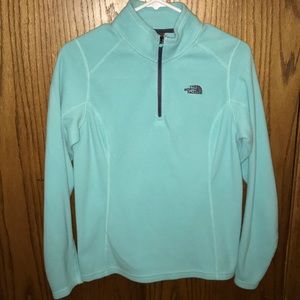 Teal North Face 3/4 zip
